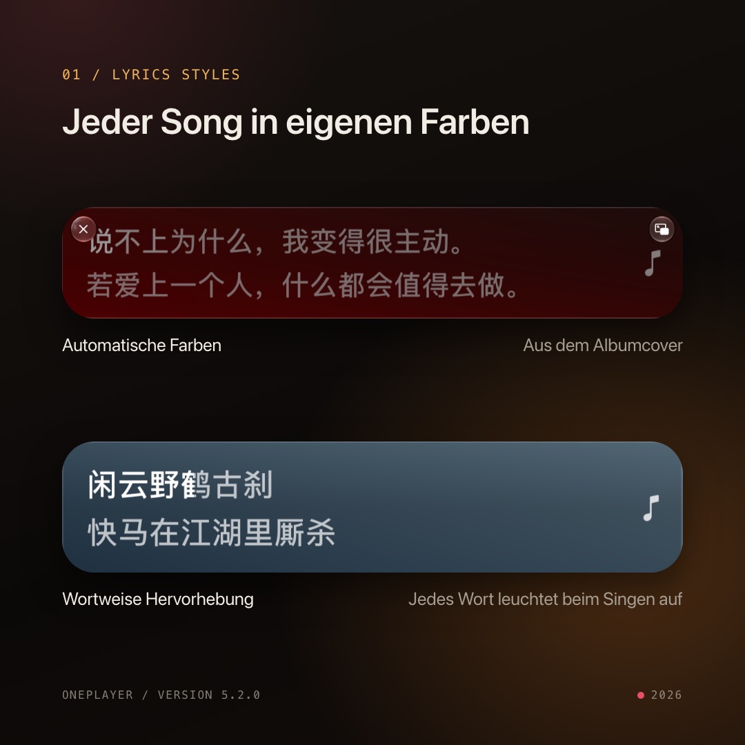 Automatische Farben und wortweise Hervorhebung