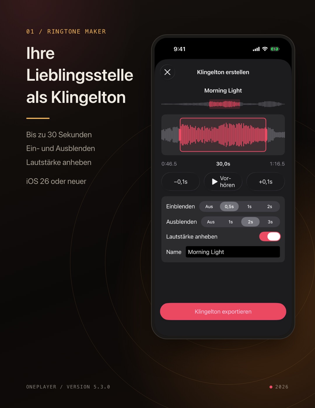Klingelton erstellen in OnePlayer