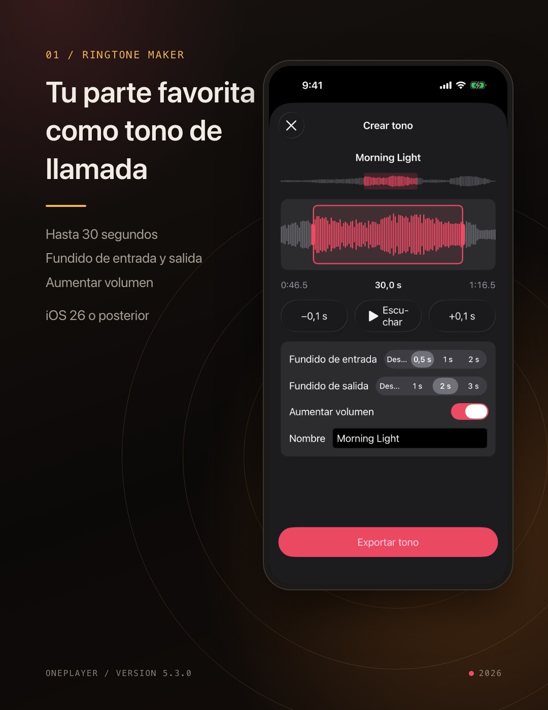 Crear un tono en OnePlayer