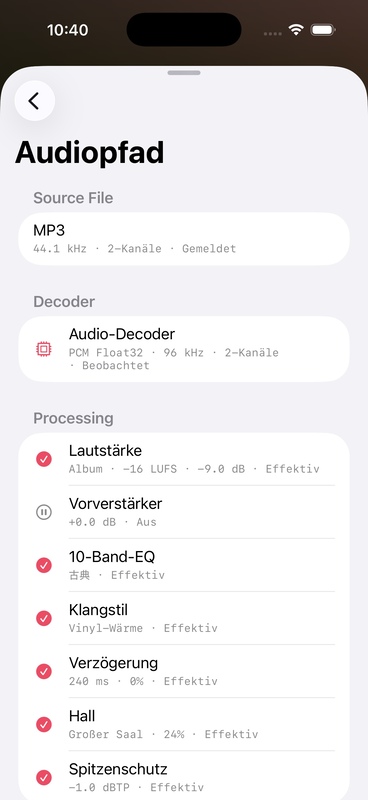 OnePlayer-Audioverarbeitungspfad