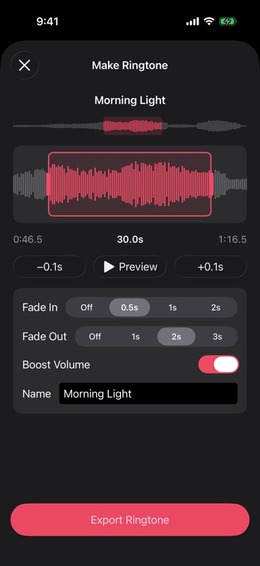 The ringtone editor